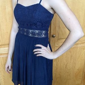 Women Short Navy Blue Summer Dress